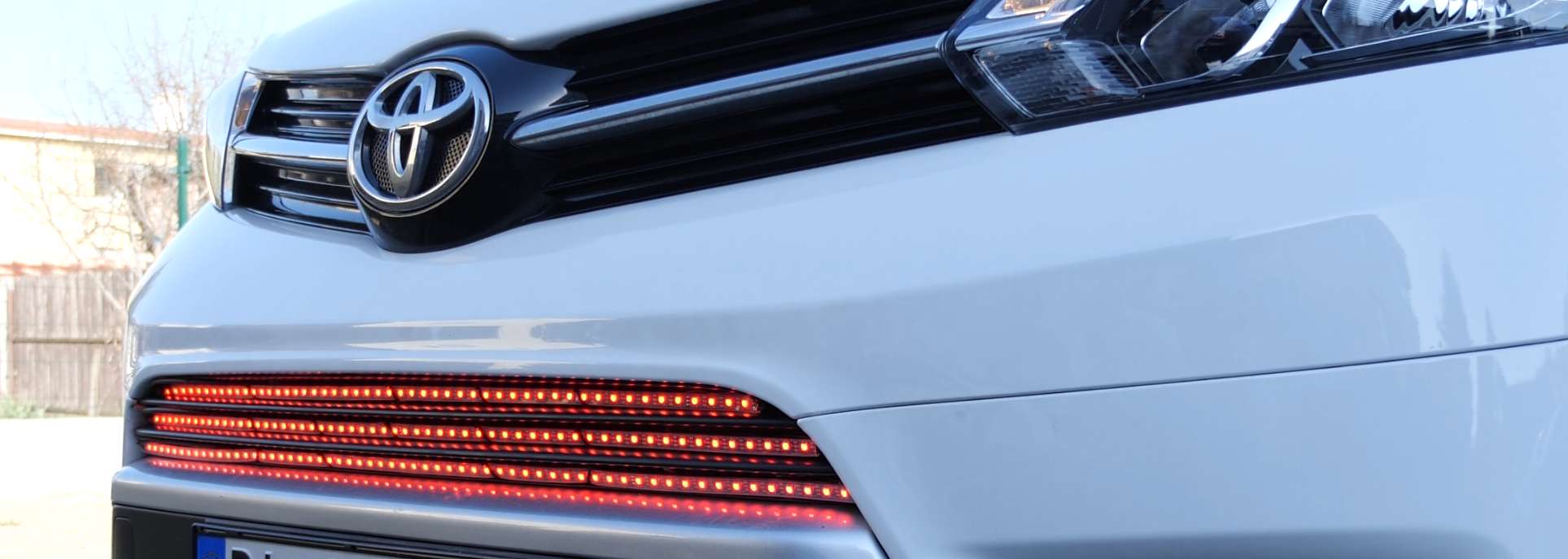 Pixel LED strips attached to the car