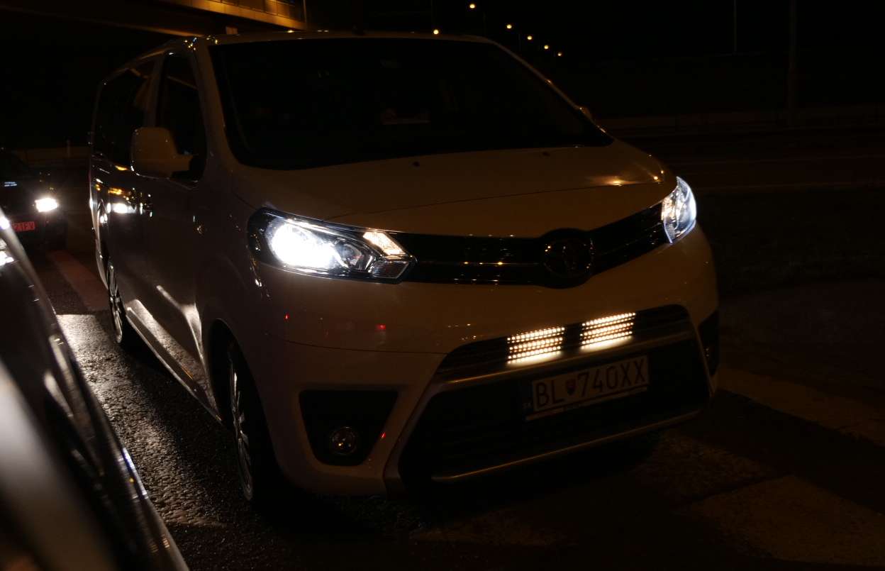 Toyota Proace with attached pixel LED strips