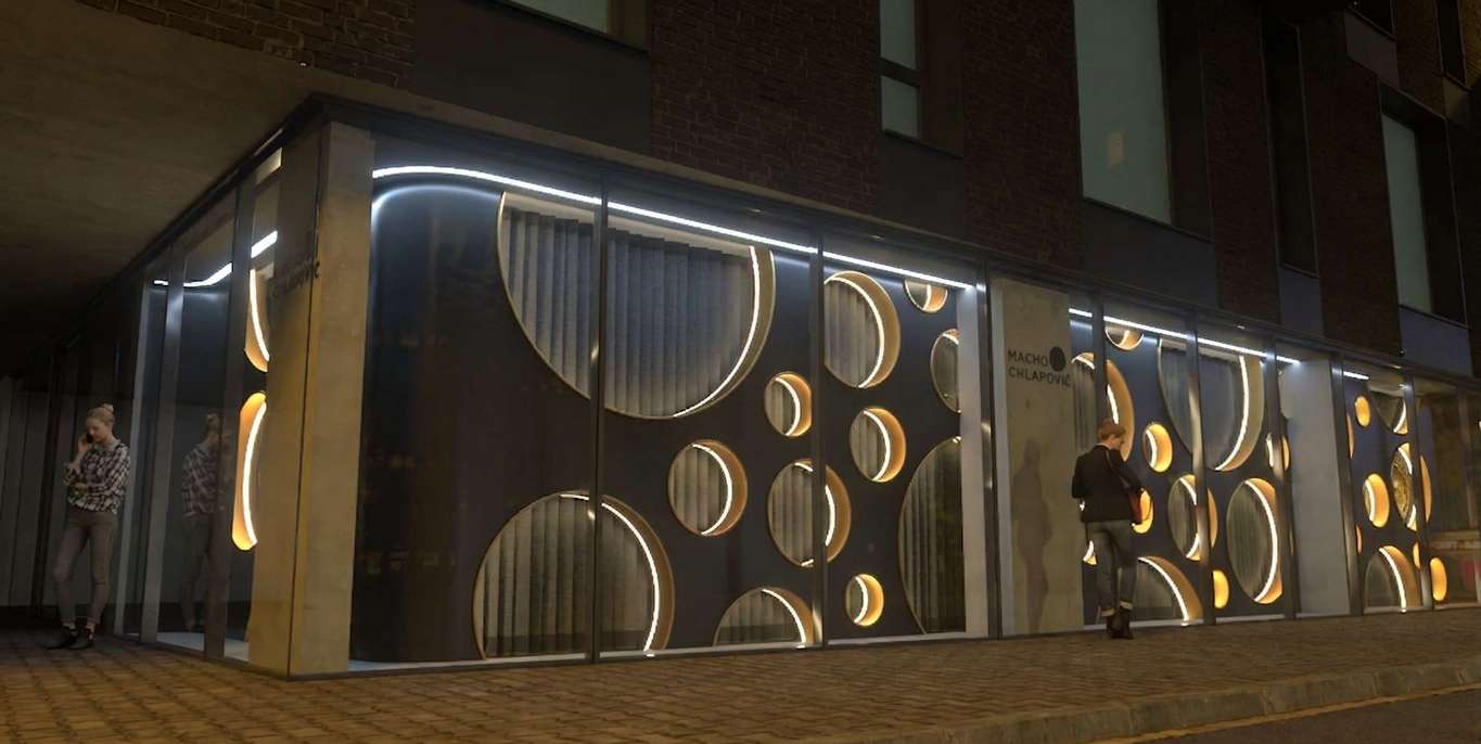 Macho & Čaplovič Showroom – LED Lighting That Reflects Precious Metals