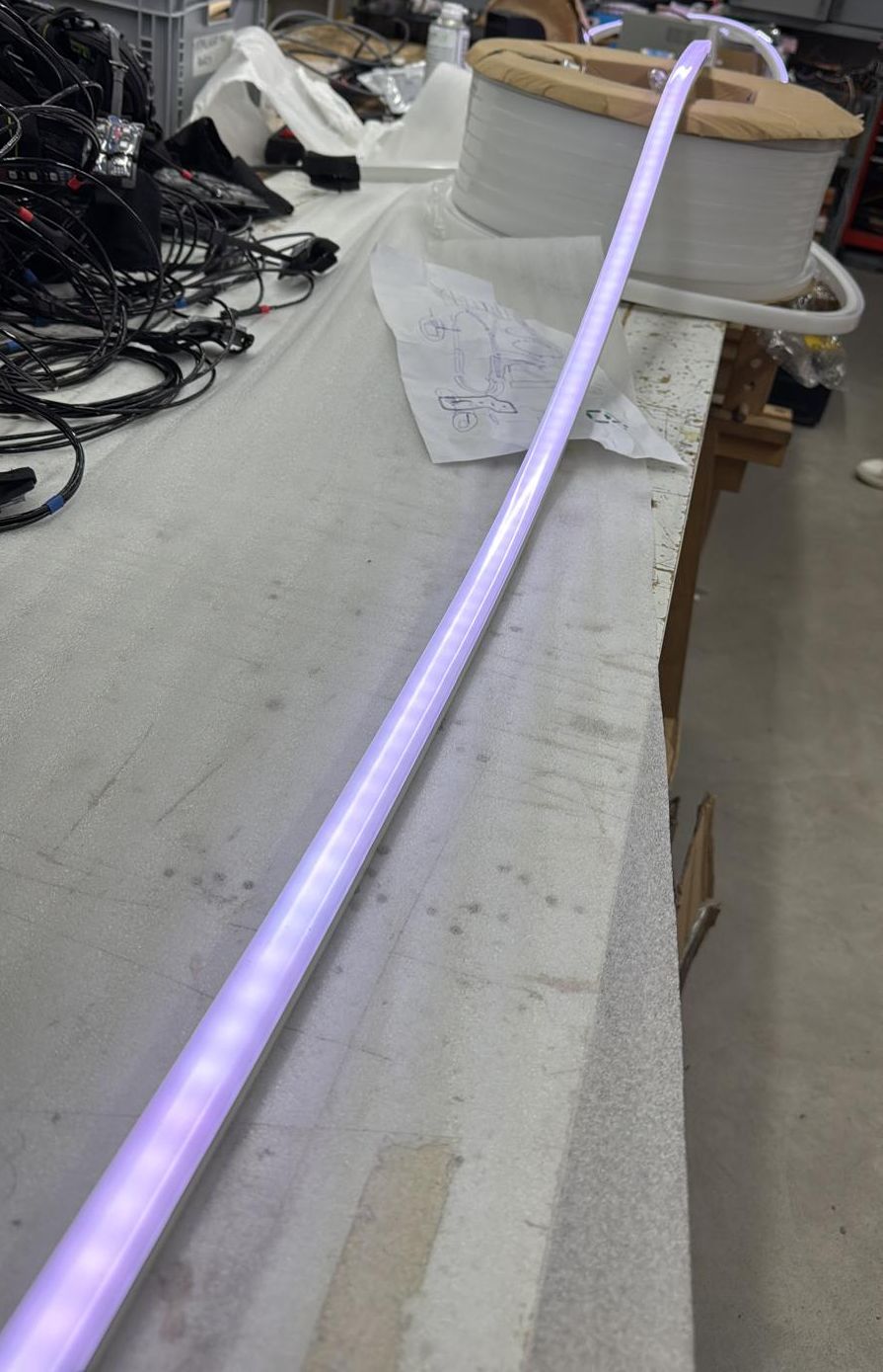 Visible LED pixels on 2cm neon flex