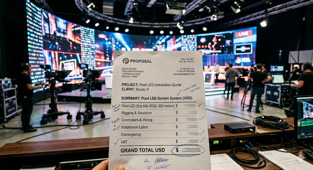 Example price offer for pixel LED installation