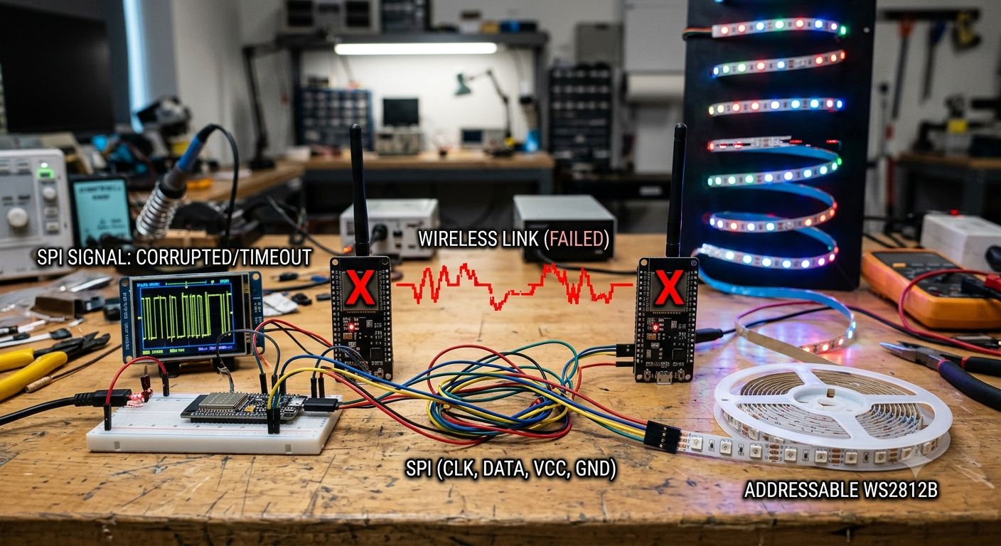 Wireless SPI signal transmission is not currently possible